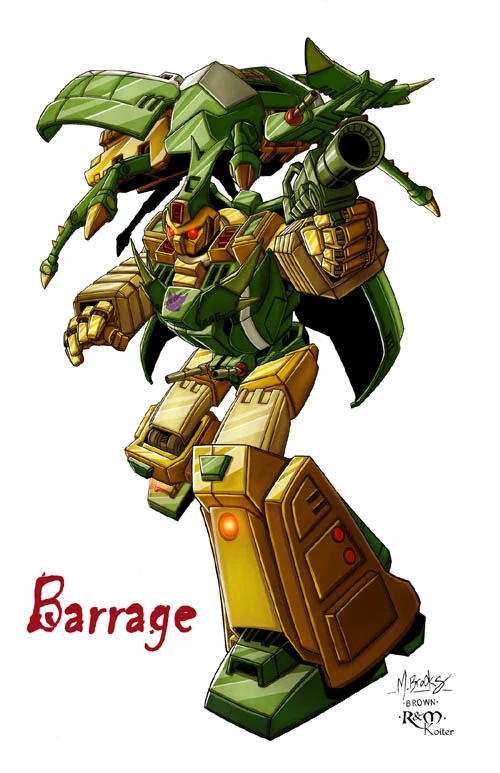 Barrage — Dreamwave G1 character illustration (no original cartoon appearance)