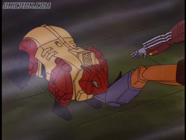 Headstrong in rhinoceros mode — original G1 cartoon still.